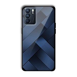 Blue Criss Cross Customized Printed Glass Back Cover for Oppo Reno 6