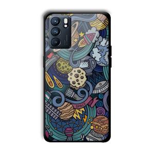 Space Graffiti Customized Printed Glass Back Cover for Oppo Reno 6