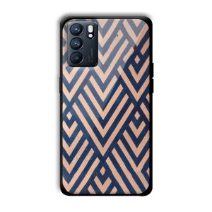 Gold and Blue Customized Printed Glass Back Cover for Oppo Reno 6