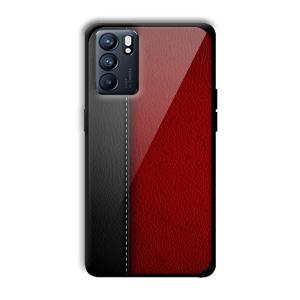 Leather Texture Customized Printed Glass Back Cover for Oppo Reno 6