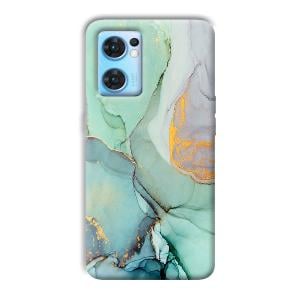 Green Marble Phone Customized Printed Back Cover for Oppo Reno 7