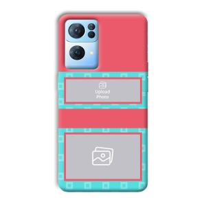 Blue Pink Customized Printed Back Cover for Oppo Reno 7 Pro