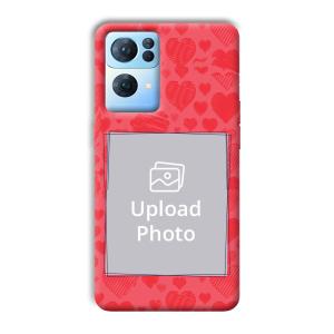 Red Hearts Customized Printed Back Cover for Oppo Reno 7 Pro