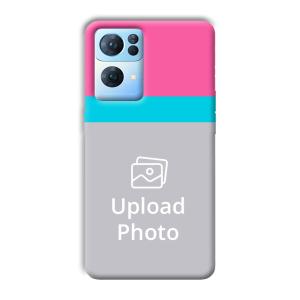Pink & Sky Blue Customized Printed Back Cover for Oppo Reno 7 Pro