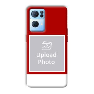 Red & White Customized Printed Back Cover for Oppo Reno 7 Pro