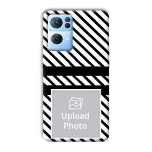 White Black Customized Printed Back Cover for Oppo Reno 7 Pro