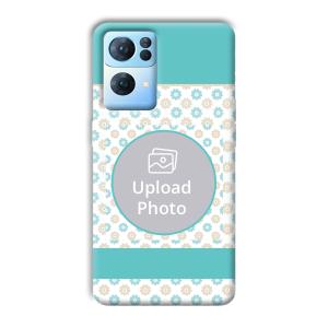 Blue Flowers Customized Printed Back Cover for Oppo Reno 7 Pro