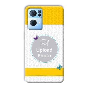 Butterflies & Yellow Customized Printed Back Cover for Oppo Reno 7 Pro