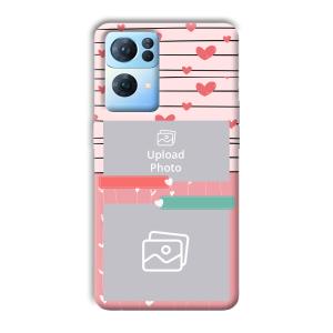 Pink Hearts Customized Printed Back Cover for Oppo Reno 7 Pro