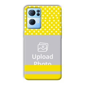 White & Yellow Customized Printed Back Cover for Oppo Reno 7 Pro