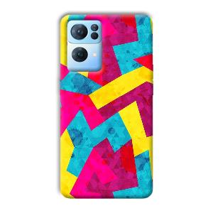 Pink Yellow Pattern Phone Customized Printed Back Cover for Oppo Reno 7 Pro