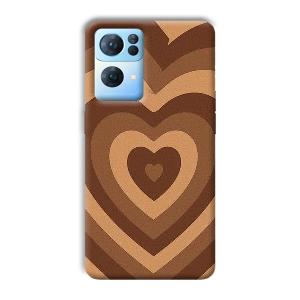 Brown Hearts Phone Customized Printed Back Cover for Oppo Reno 7 Pro