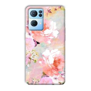Floral Canvas Phone Customized Printed Back Cover for Oppo Reno 7 Pro
