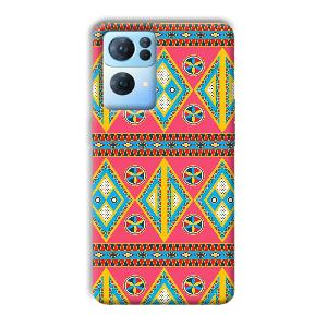 Colorful Rhombus Phone Customized Printed Back Cover for Oppo Reno 7 Pro