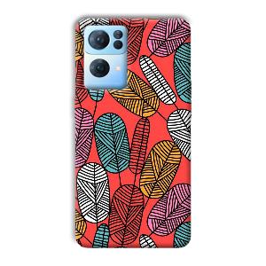 Lines and Leaves Phone Customized Printed Back Cover for Oppo Reno 7 Pro