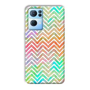 White Zig Zag Pattern Phone Customized Printed Back Cover for Oppo Reno 7 Pro