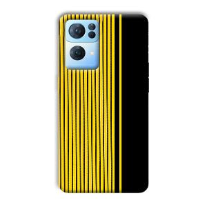 Yellow Black Design Phone Customized Printed Back Cover for Oppo Reno 7 Pro