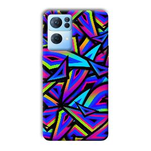 Blue Triangles Phone Customized Printed Back Cover for Oppo Reno 7 Pro