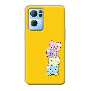 Colorful Kittens Phone Customized Printed Back Cover for Oppo Reno 7 Pro