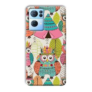 Fancy Owl Phone Customized Printed Back Cover for Oppo Reno 7 Pro