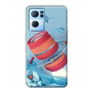 Blue Design Phone Customized Printed Back Cover for Oppo Reno 7 Pro