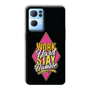 Work Hard Quote Phone Customized Printed Back Cover for Oppo Reno 7 Pro