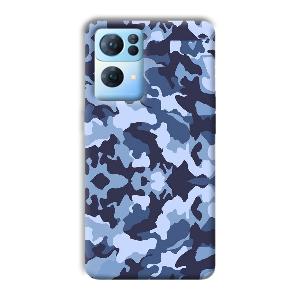 Blue Patterns Phone Customized Printed Back Cover for Oppo Reno 7 Pro
