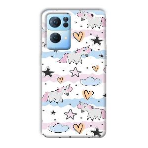 Unicorn Pattern Phone Customized Printed Back Cover for Oppo Reno 7 Pro