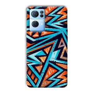 Zig Zag Pattern Phone Customized Printed Back Cover for Oppo Reno 7 Pro