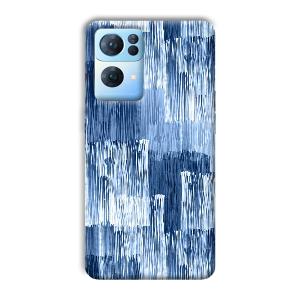Blue White Lines Phone Customized Printed Back Cover for Oppo Reno 7 Pro