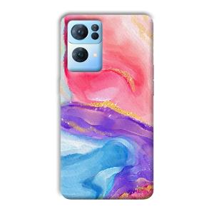 Water Colors Phone Customized Printed Back Cover for Oppo Reno 7 Pro