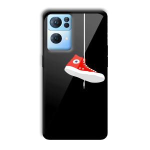 Red Sneaker Customized Printed Glass Back Cover for Oppo Reno 7 Pro