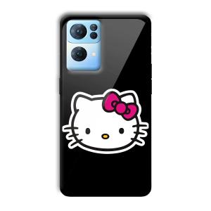 Cute Kitty Customized Printed Glass Back Cover for Oppo Reno 7 Pro