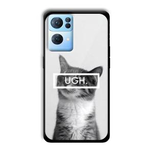 UGH Irritated Cat Customized Printed Glass Back Cover for Oppo Reno 7 Pro