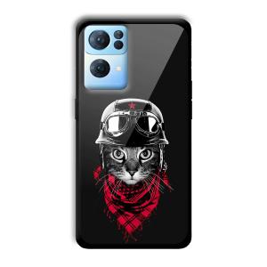 Rider Cat Customized Printed Glass Back Cover for Oppo Reno 7 Pro