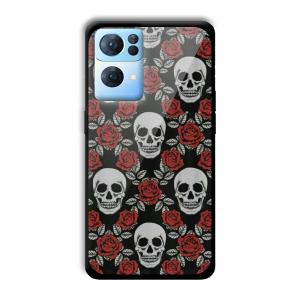 Red Skull Customized Printed Glass Back Cover for Oppo Reno 7 Pro