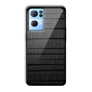 Black Wooden Pattern Customized Printed Glass Back Cover for Oppo Reno 7 Pro