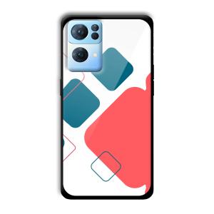 Abstract Squares Customized Printed Glass Back Cover for Oppo Reno 7 Pro