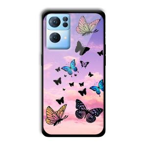 Butterflies Customized Printed Glass Back Cover for Oppo Reno 7 Pro