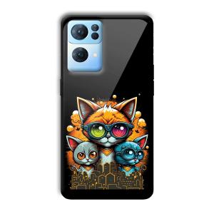 Cats Customized Printed Glass Back Cover for Oppo Reno 7 Pro