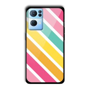 Solid Stripes Customized Printed Glass Back Cover for Oppo Reno 7 Pro
