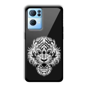 Angry Lion Customized Printed Glass Back Cover for Oppo Reno 7 Pro