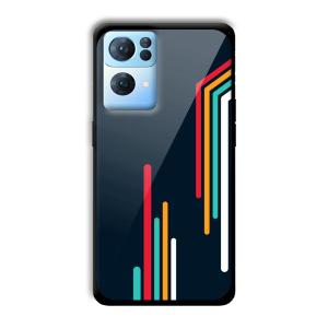 Colorful Stripes Customized Printed Glass Back Cover for Oppo Reno 7 Pro