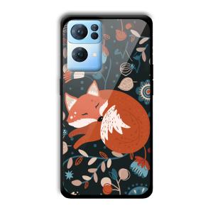 Sleepy Fox Customized Printed Glass Back Cover for Oppo Reno 7 Pro