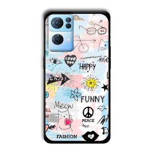 Illustrations Customized Printed Glass Back Cover for Oppo Reno 7 Pro