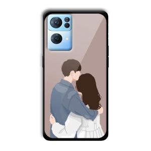 Cute Couple Customized Printed Glass Back Cover for Oppo Reno 7 Pro