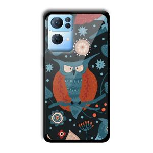 Blue Owl Customized Printed Glass Back Cover for Oppo Reno 7 Pro