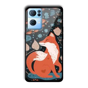 Cute Fox Customized Printed Glass Back Cover for Oppo Reno 7 Pro