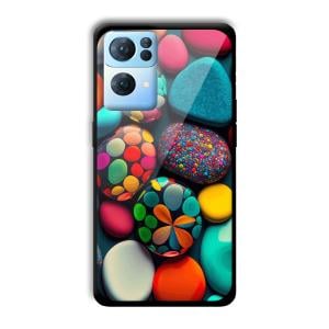 Colored Pebbles Customized Printed Glass Back Cover for Oppo Reno 7 Pro
