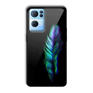 Neon Feather Customized Printed Glass Back Cover for Oppo Reno 7 Pro